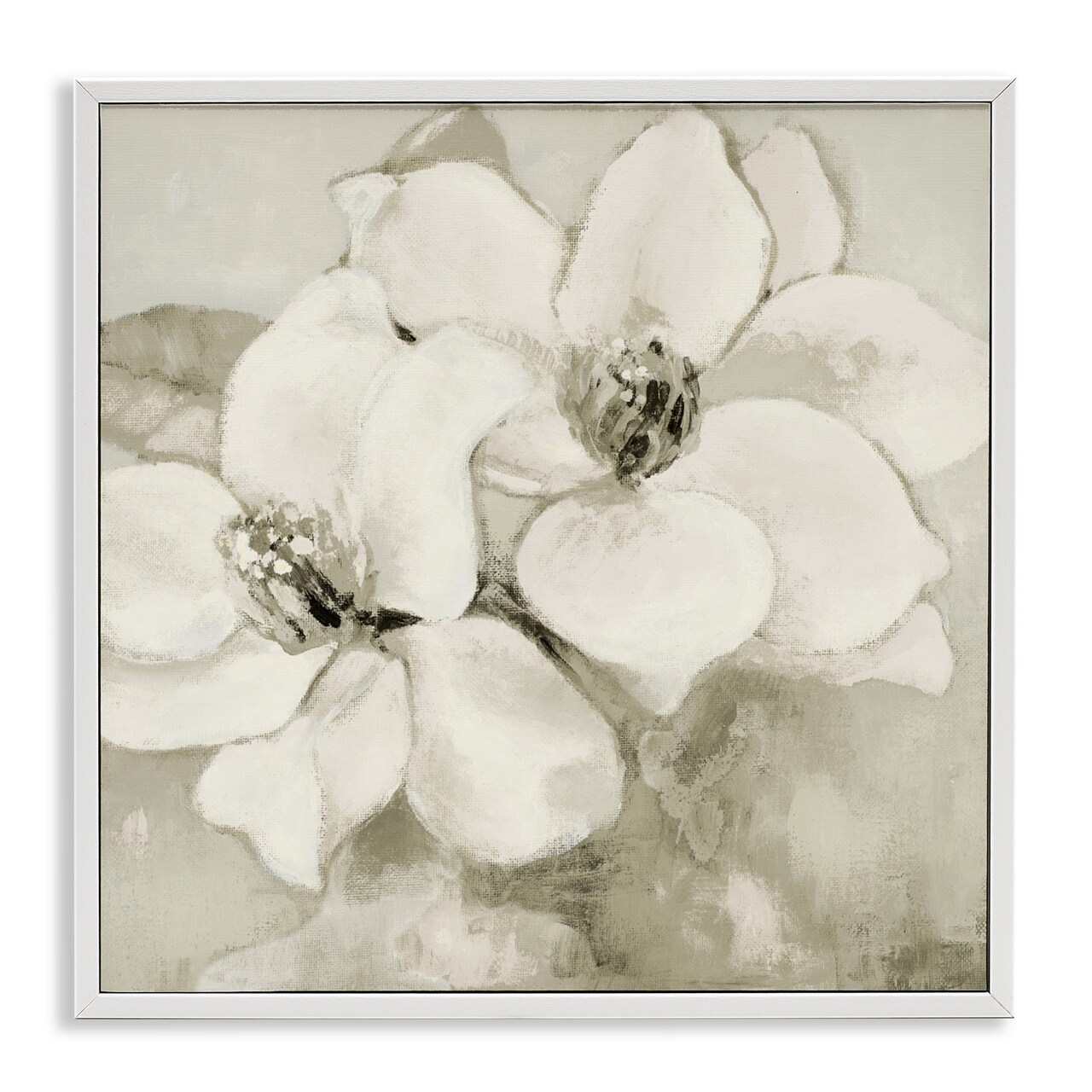 Stupell Industries Subtle Beige Magnolias Framed Giclee, design by Lanie Loreth